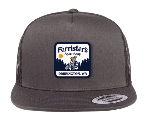 Forrister's Sport Shop Flat Bill Snapback Trucker Hat - Dirt Bike Logo
