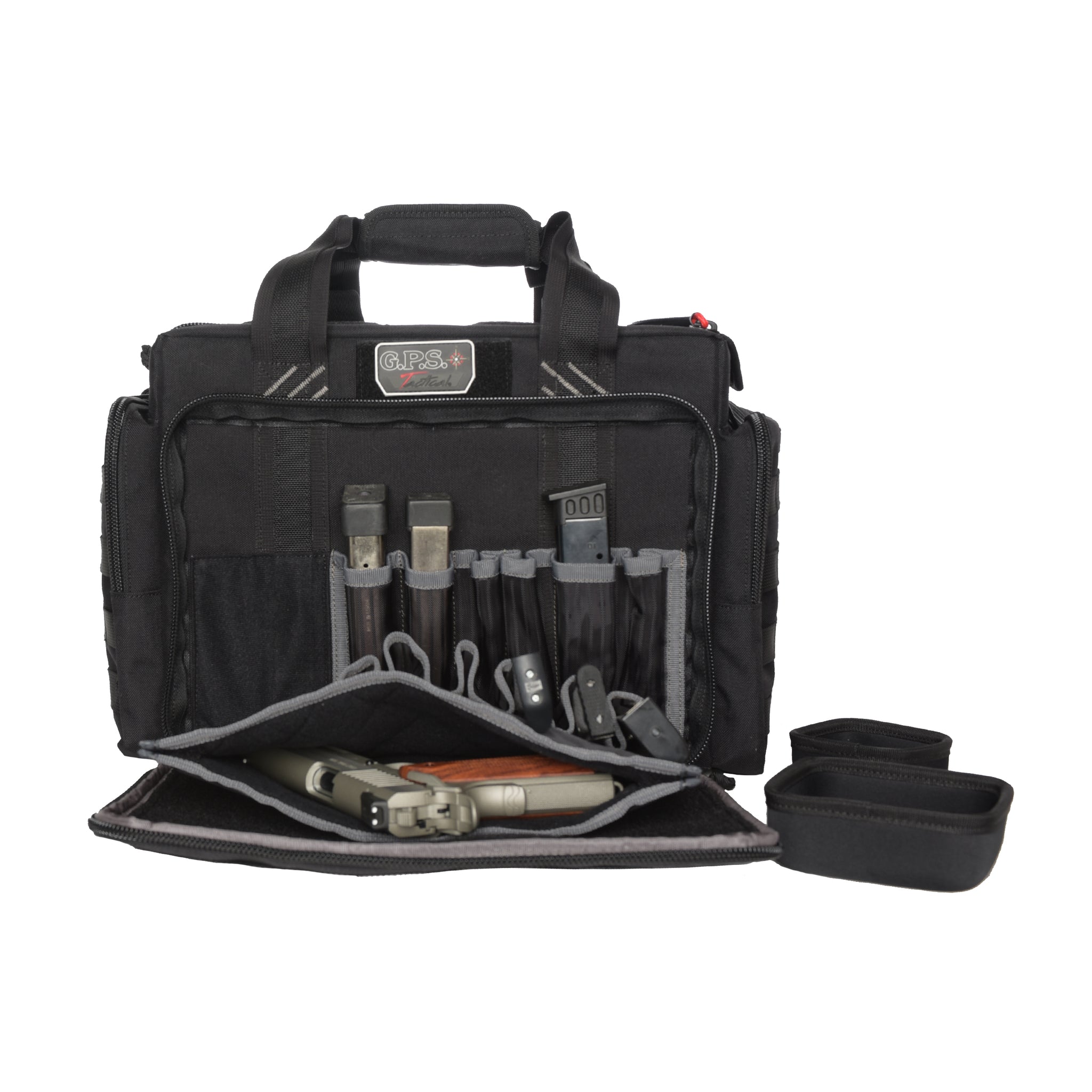 GPS Tactical Range Bag-Foam Cradle holds 5 handguns-Black