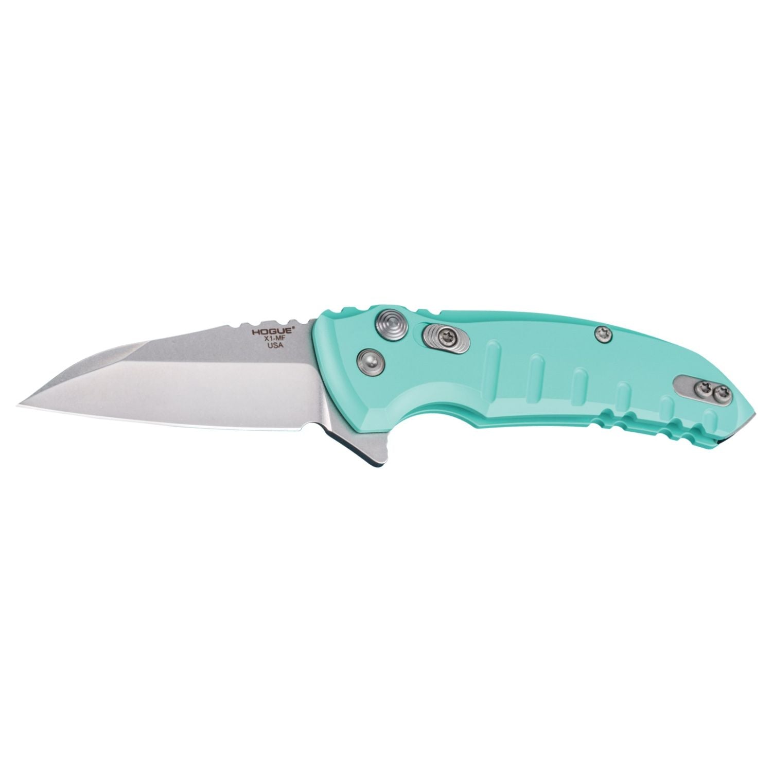 Hogue X1 2.75 in Wharncliffe Blade Alum Frame Aquamarine