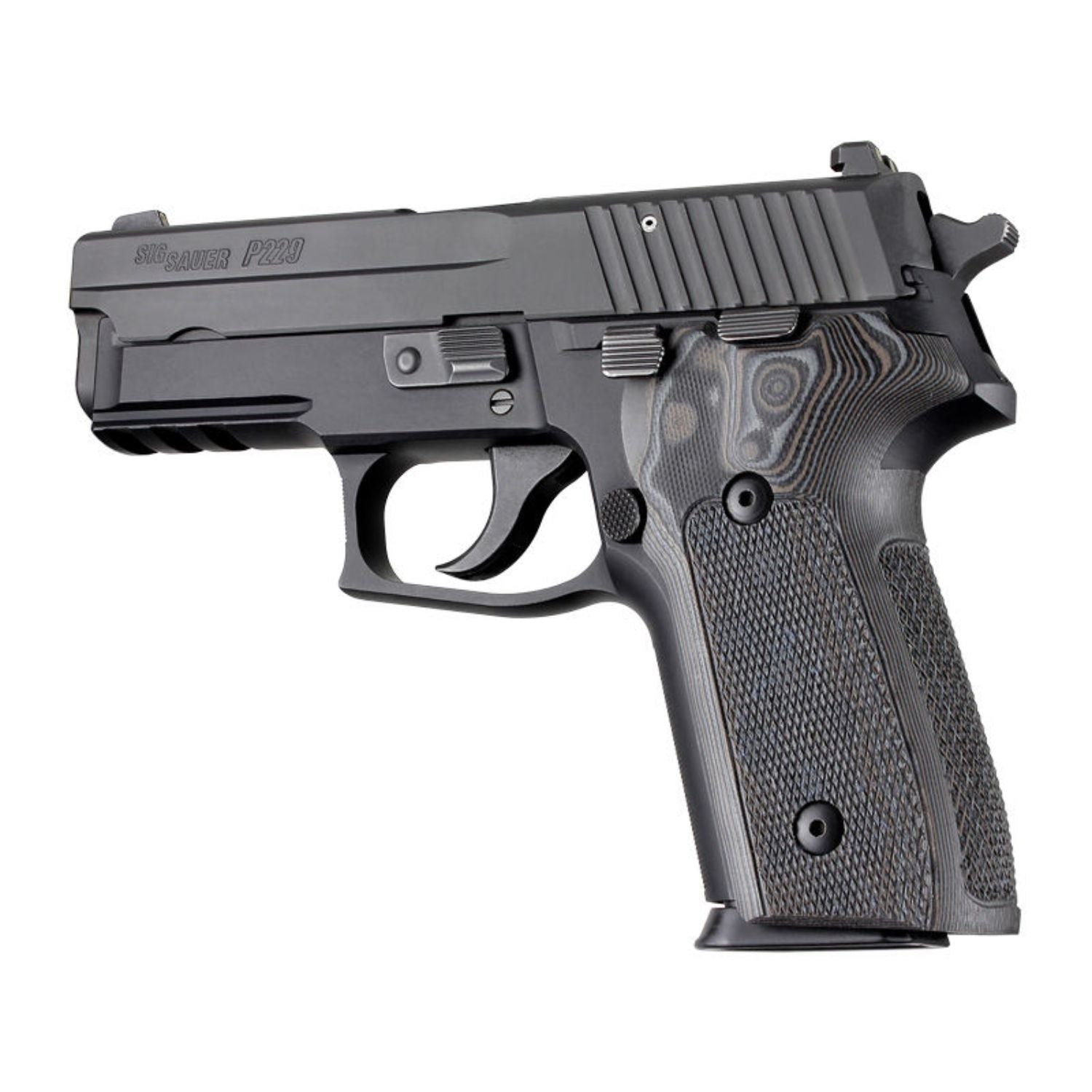 Hogue Sig Sauer P228 P229 DA SA Checkered G10 Black Grey