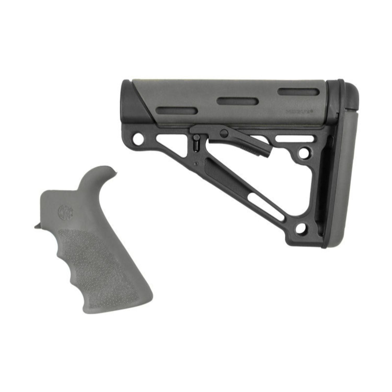 Hogue AR15 M16 Beavertail Grip Buttstk MilSpec BuffTube Gry