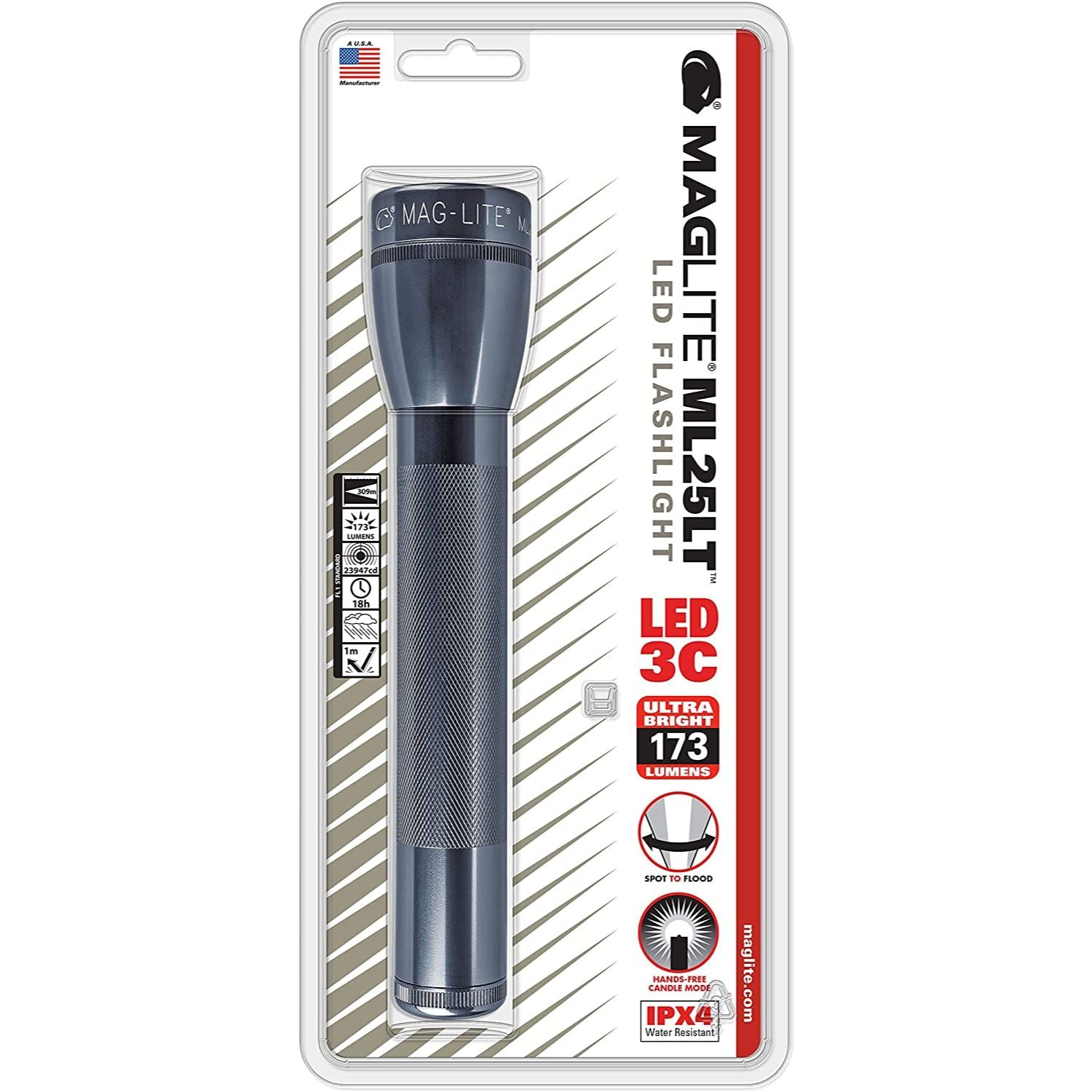 Maglite ML25LT 3-Cell C Gray LED Flashlight