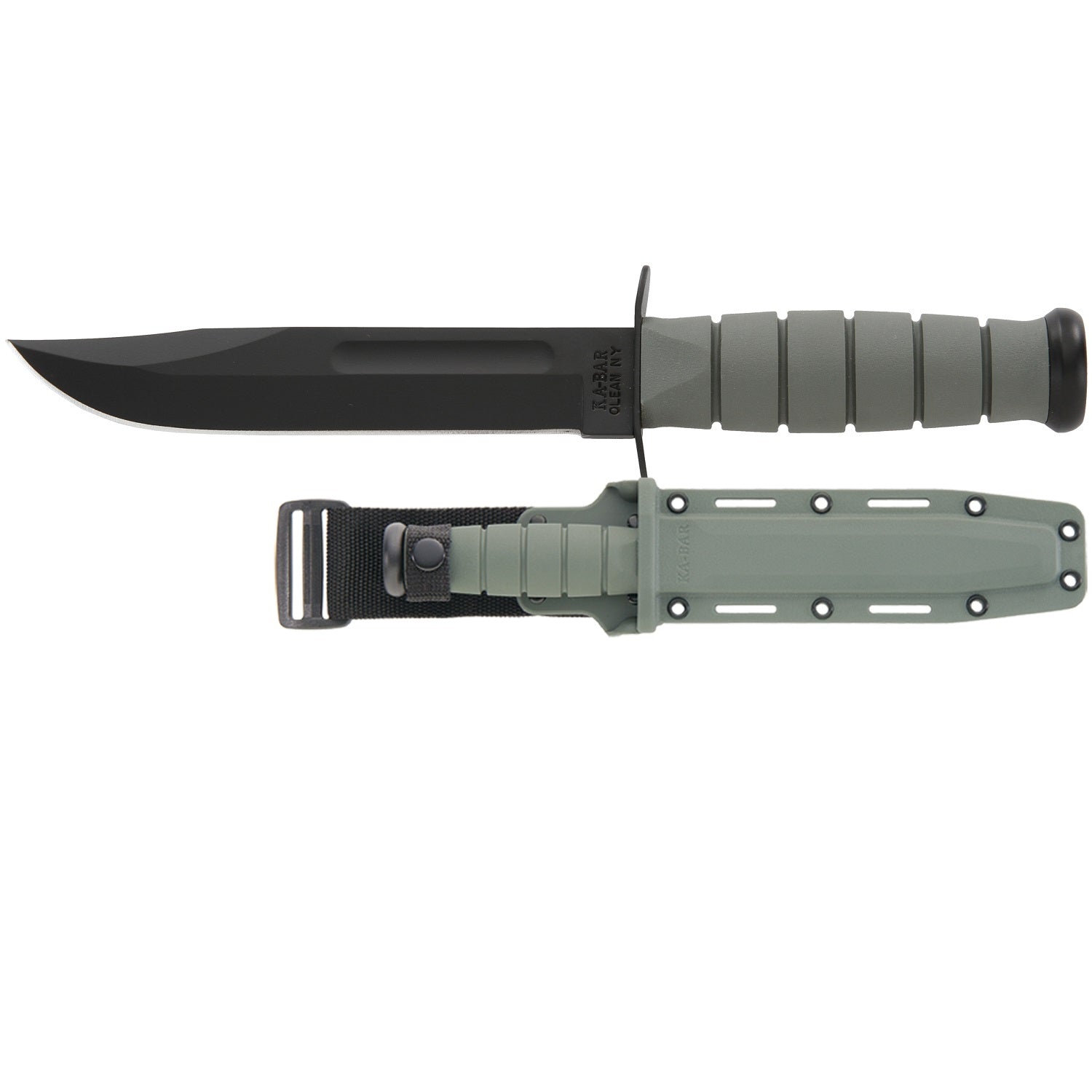 KA-BAR Full-Size Fixed 7 in Blk Blade Foliage Kraton Handle