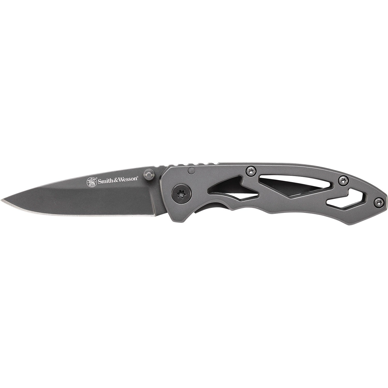 S and W CK400 Folder 2.25 in Gray Blade Stainless Handle